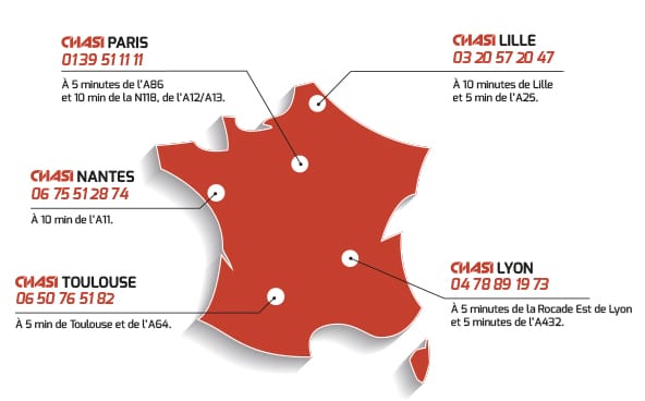Carte des agences de Chasi